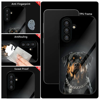Samsung Galaxy A36 Premium Acrylic Shockproof Glass Back Case (Loyal Beast)
