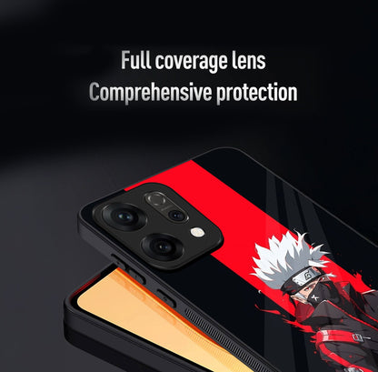 Oppo Reno 14 5G Premium Acrylic Shockproof Glass Back Case (Kakashi Blaze)