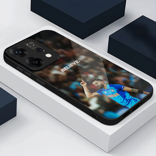 Oppo Reno 14 5G Premium Acrylic Shockproof Glass Back Case (Virat Kohli)