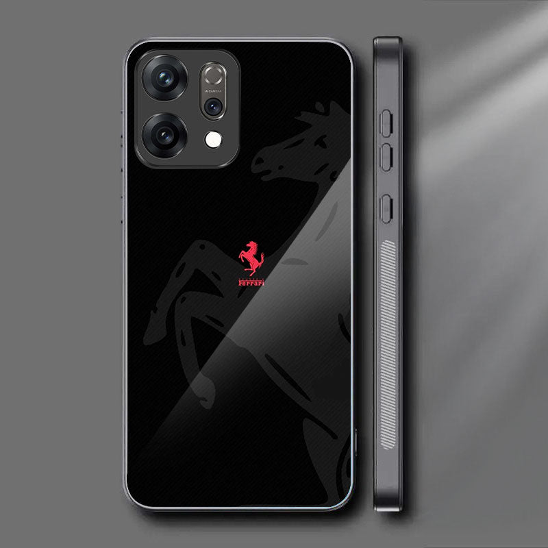 Oppo Reno 14 5G Premium Acrylic Shockproof Glass Back Case (Ferrari Eclipse)