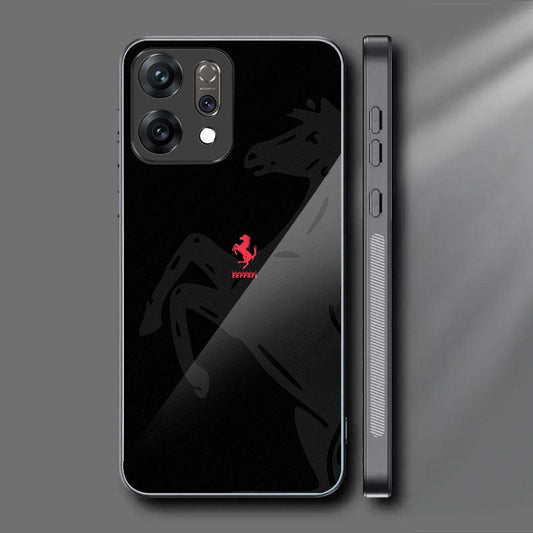 Oppo Reno 14 5G Premium Acrylic Shockproof Glass Back Case (Ferrari Eclipse)