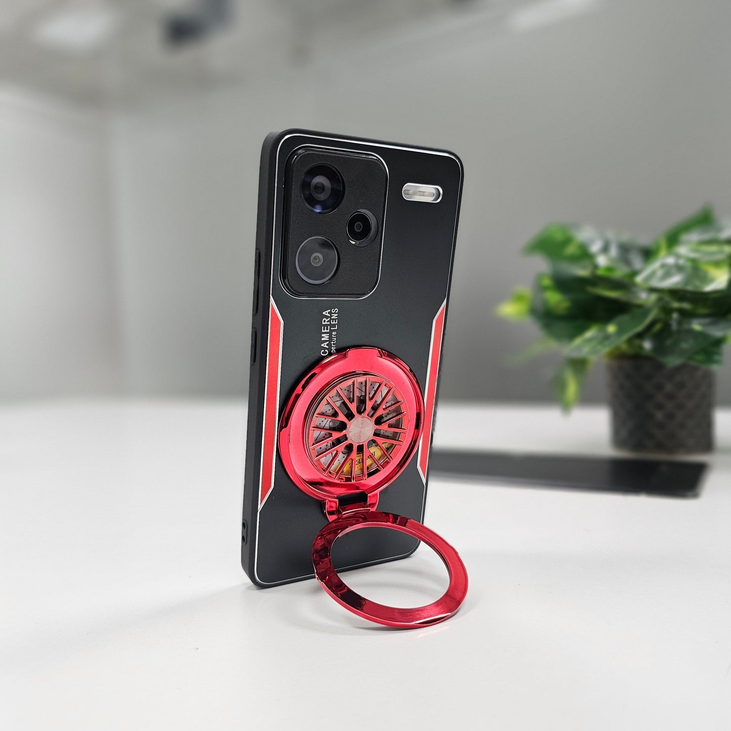 Redmi Note 13 Pro+ 5G Best Selling Stress Buster Wheel Aluminium Metal Scratch Resistant Back Case