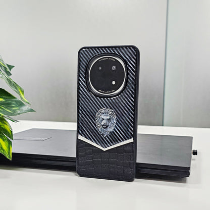 OPPO F29 Pro 5G Luxury Lion Pattern Leather And Liquid Silicone Case