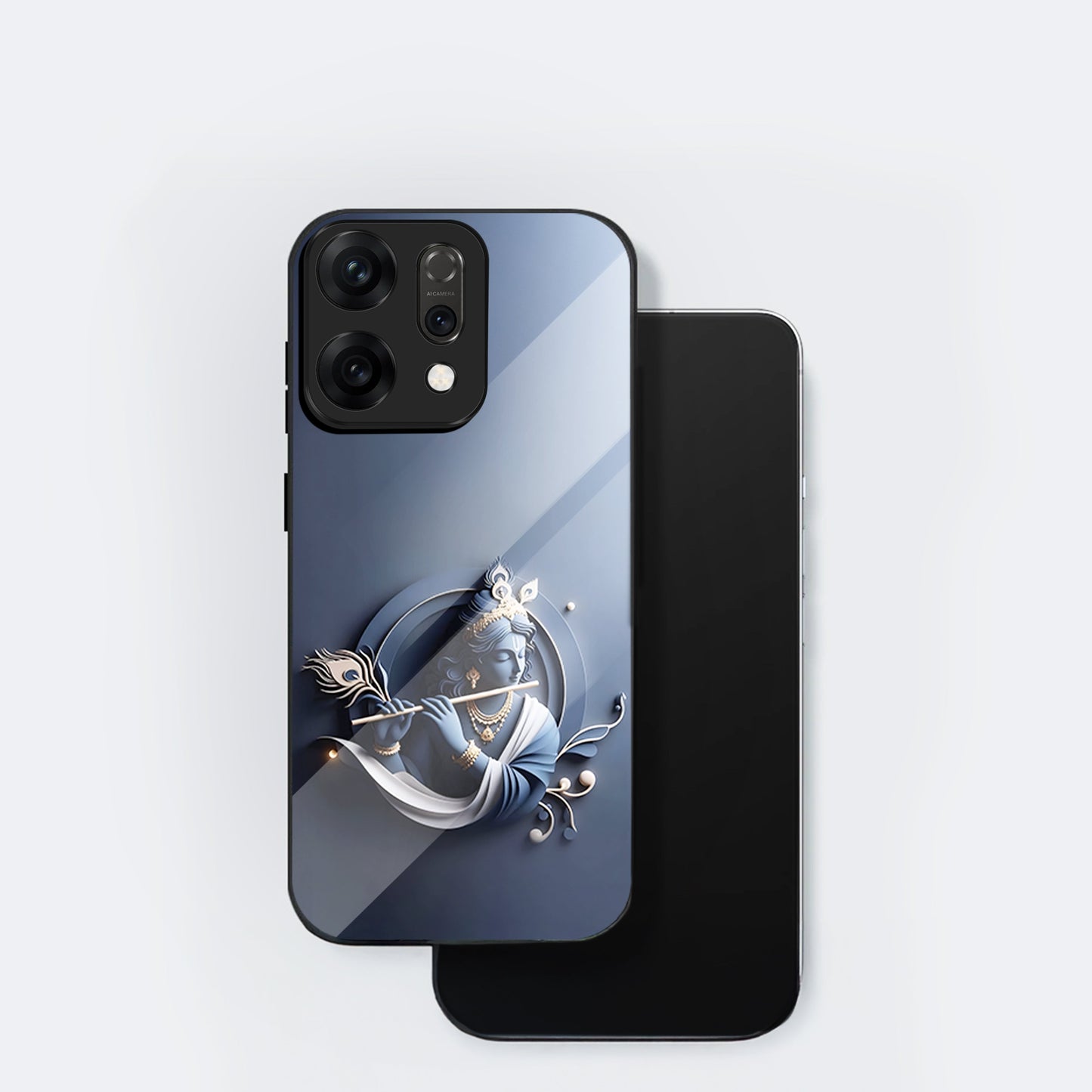 Oppo Reno 14 5G Premium Acrylic Shockproof Glass Back Case ( Krishna)