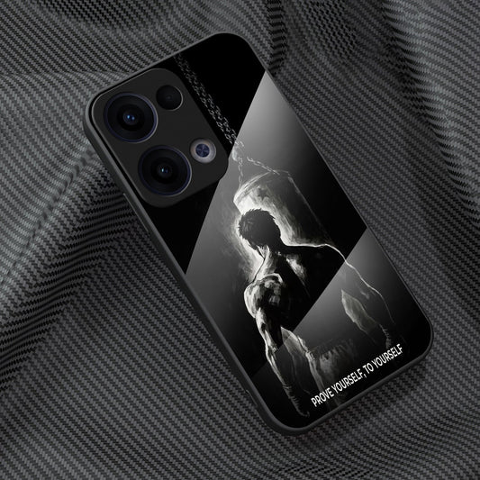 Oppo Reno 13 5G Premium Acrylic Shockproof Glass Back Case (Iron Spirit)
