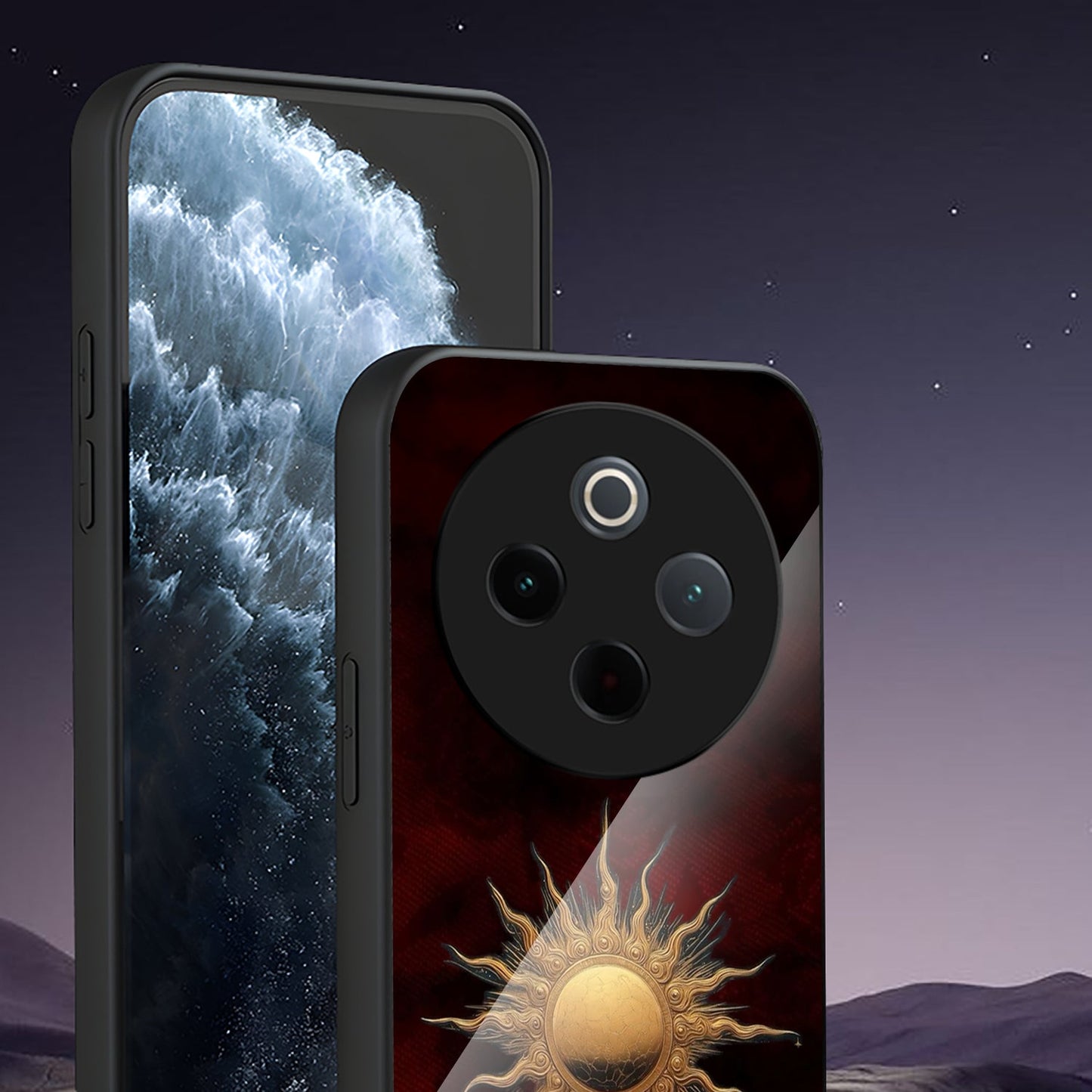 Vivo T4 5G Premium Acrylic Shockproof Glass Back Case (Solar Majesty)
