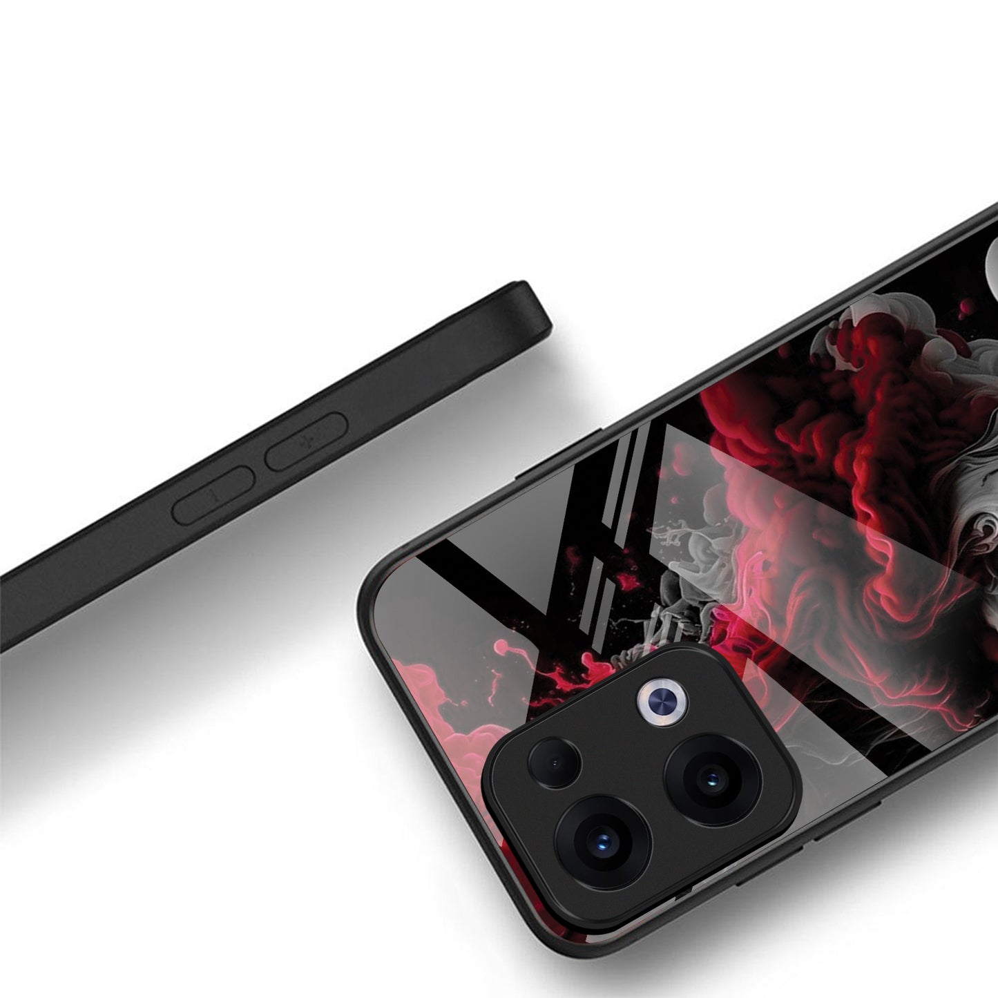 Oppo Reno 13 5G Premium Acrylic Shockproof Glass Back Case ( Infernal Drift )