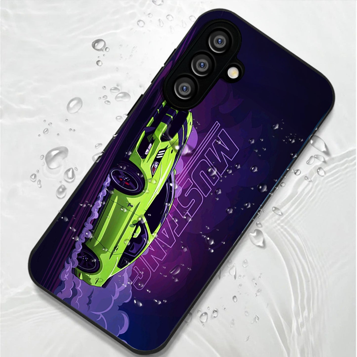 Samsung Galaxy A36 Premium Acrylic Shockproof Glass Back Case (Neon Mustang)