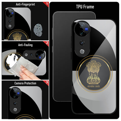 Vivo V40 Pro 5G Premium Acrylic Shockproof Glass Back Case (Satyamev Case)