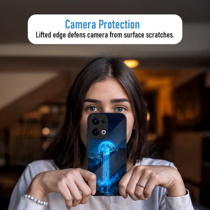 Oppo Reno 13 5G Premium Acrylic Shockproof Glass Back Case (Moonfall)