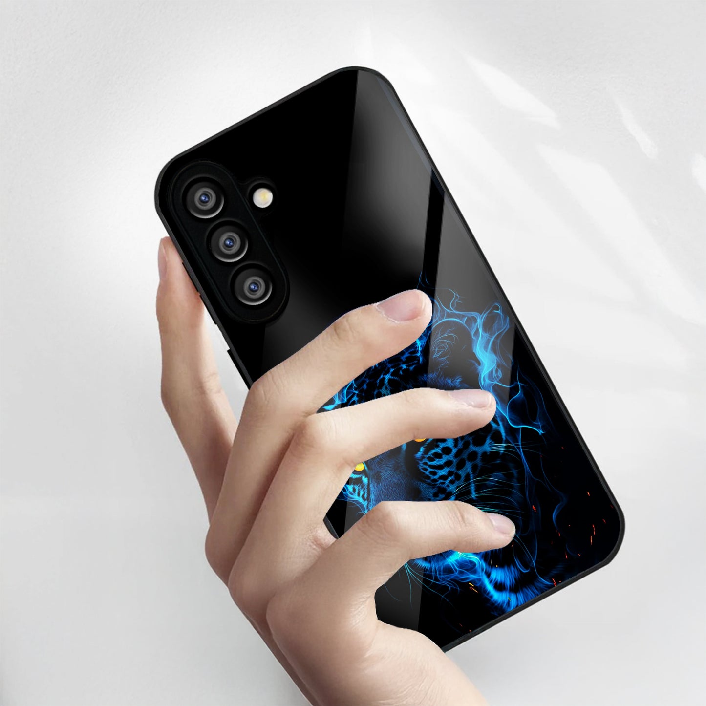 Samsung Galaxy A36 Premium Acrylic Shockproof Glass Back Case (Electric Predator)