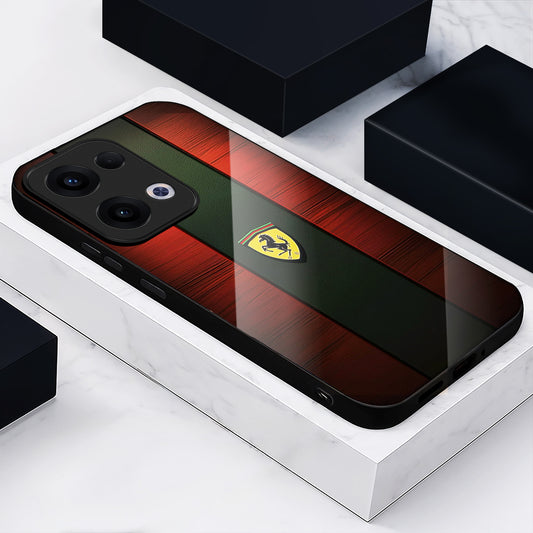 Oppo Reno 13 5G Premium Acrylic Shockproof Glass Back Case (Ironhorse)