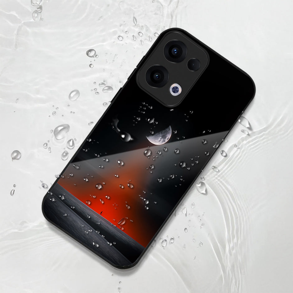 Oppo Reno 13 5G Premium Acrylic Shockproof Glass Back Case (Silent Moon)