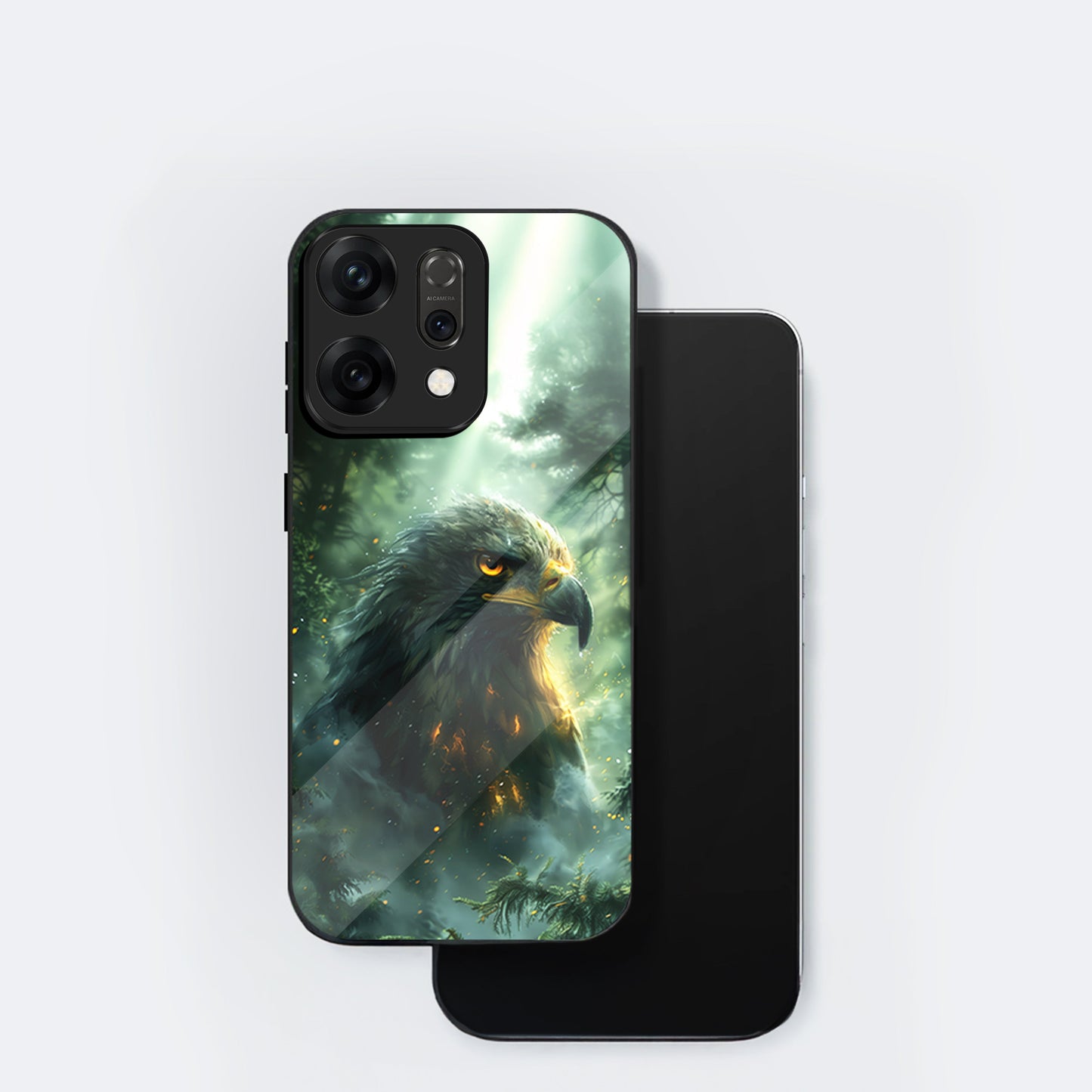 Oppo Reno 14 5G Premium Acrylic Shockproof Glass Back Case (Eagle Case)