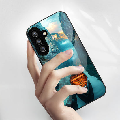 Samsung Galaxy A56 Premium Acrylic Shockproof Glass Back Case (Silent Lake)