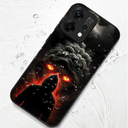 Oppo Reno 14 5G Premium Acrylic Shockproof Glass Back Case ( Dark Flame )