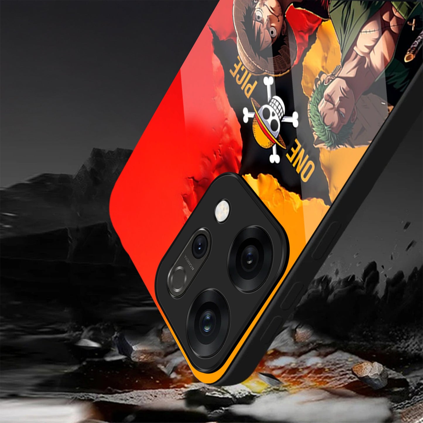 Oppo Reno 14 5G Premium Acrylic Shockproof Glass Back Case (Luffy & Zoro)