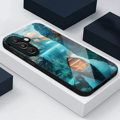 Samsung Galaxy A56 Premium Acrylic Shockproof Glass Back Case (Silent Lake)
