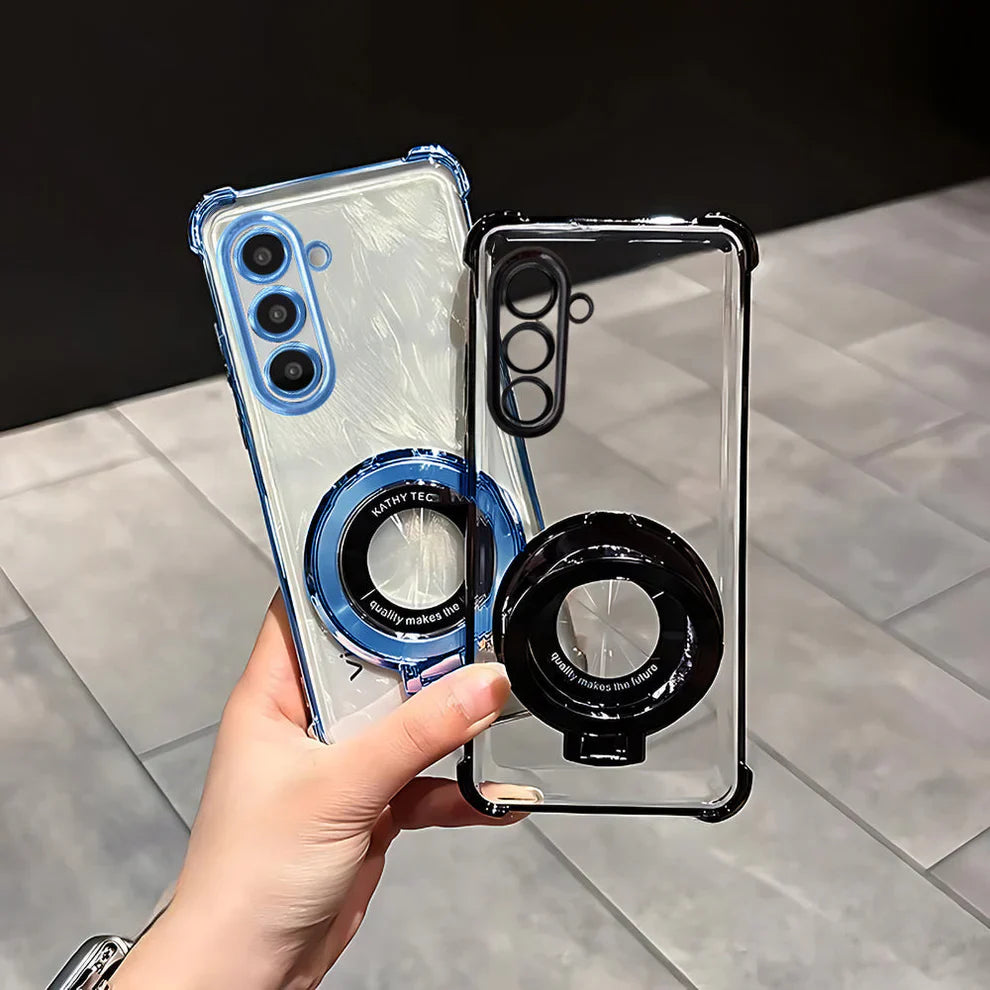Samsung Galaxy A14 5G Original Luxury Magnifier Ring Stand Shockproof Airbags Corner Case