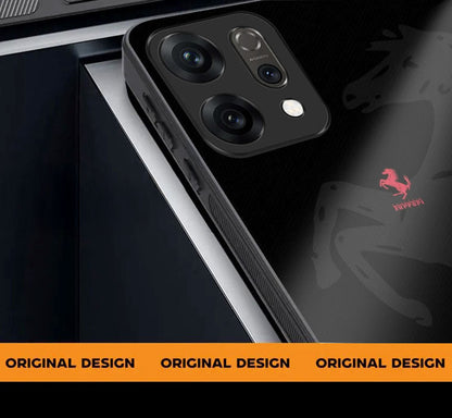 Oppo Reno 14 5G Premium Acrylic Shockproof Glass Back Case (Ferrari Eclipse)