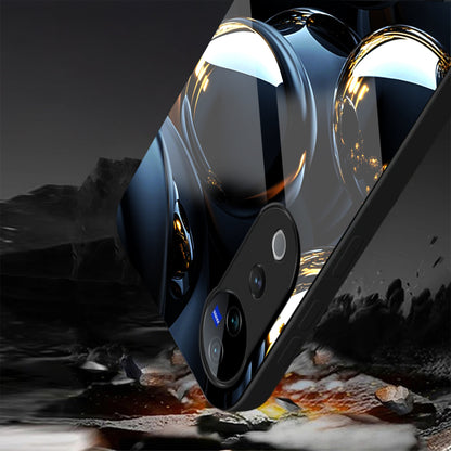 Vivo V40 Pro 5G Premium Acrylic Shockproof Glass Back Case (Mirror Spheres)