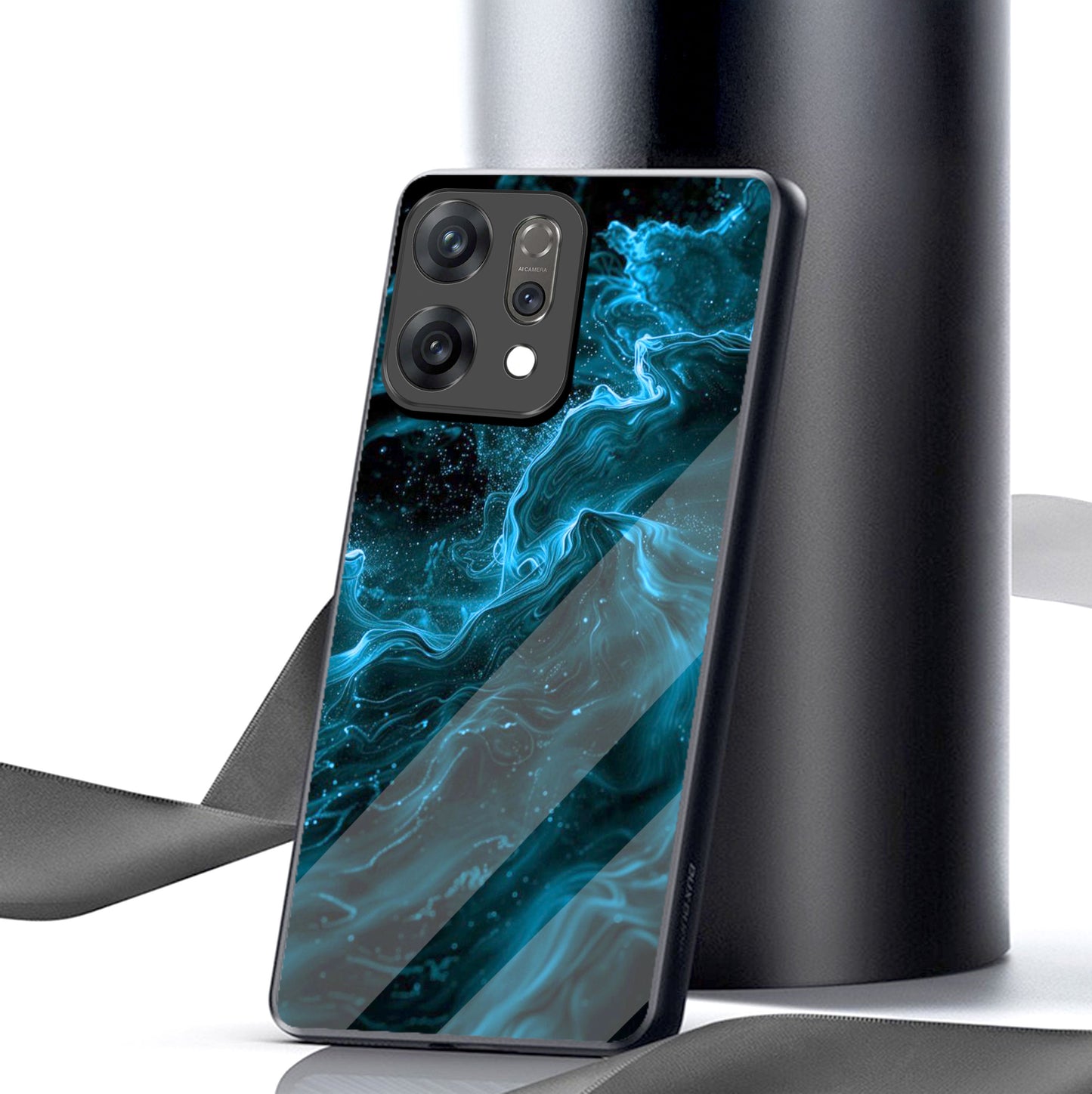 Oppo Reno 14 5G Premium Acrylic Shockproof Glass Back Case (VoltWave)