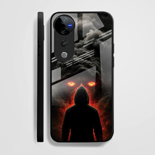 Vivo V40 Pro 5G Premium Acrylic Shockproof Glass Back Case ( Dark Flame )