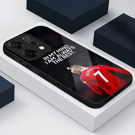 Oppo Reno 14 5G Premium Acrylic Shockproof Glass Back Case (Ronaldo Case)