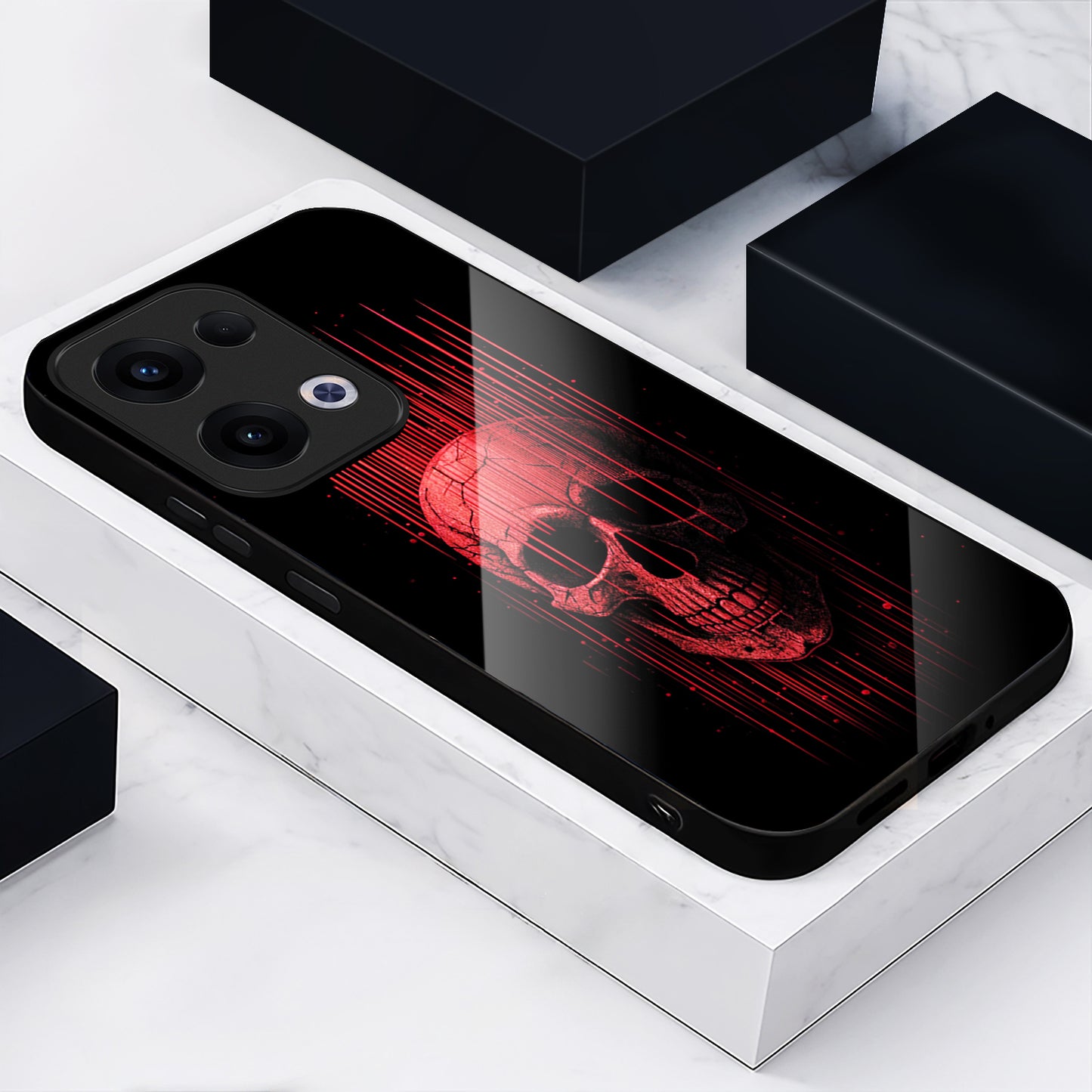 Oppo Reno 13 5G Premium Acrylic Shockproof Glass Back Case (Reaper)