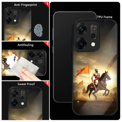 Oppo Reno 14 5G Premium Acrylic Shockproof Glass Back Case ( Battle Glory)