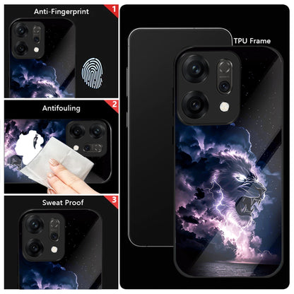 Oppo Reno 14 5G Premium Acrylic Shockproof Glass Back Case (Strom King )