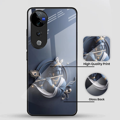 Vivo V40 Pro 5G Premium Acrylic Shockproof Glass Back Case ( Krishna)