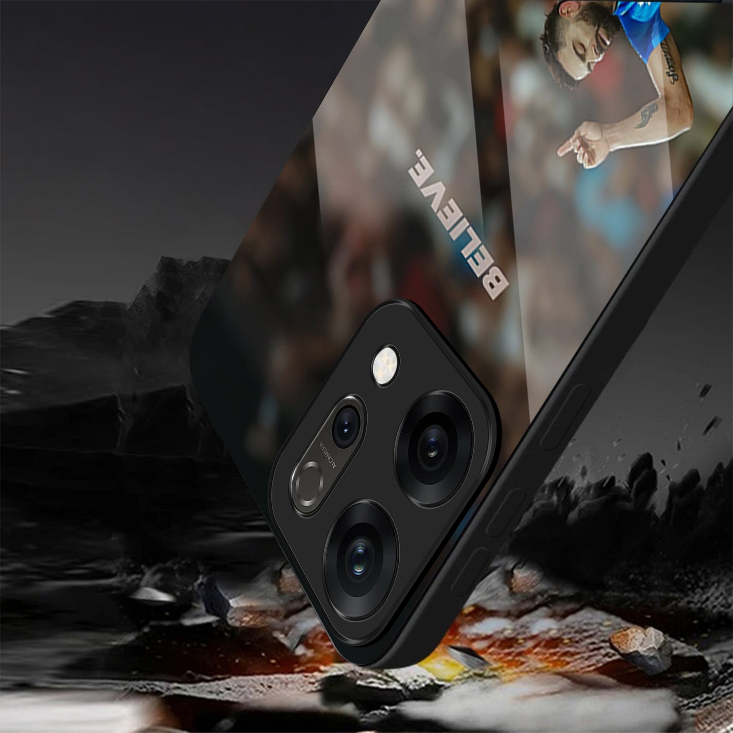 Oppo Reno 14 5G Premium Acrylic Shockproof Glass Back Case (Virat Kohli)