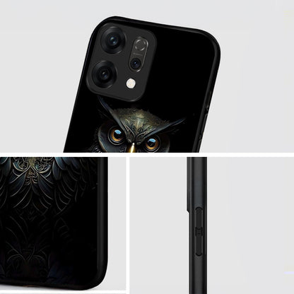 Oppo Reno 14 5G Premium Acrylic Shockproof Glass Back Case (Midnight Owl)