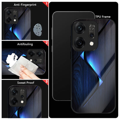 Oppo Reno 14 5G Premium Acrylic Shockproof Glass Back Case ( Blue Gradient )