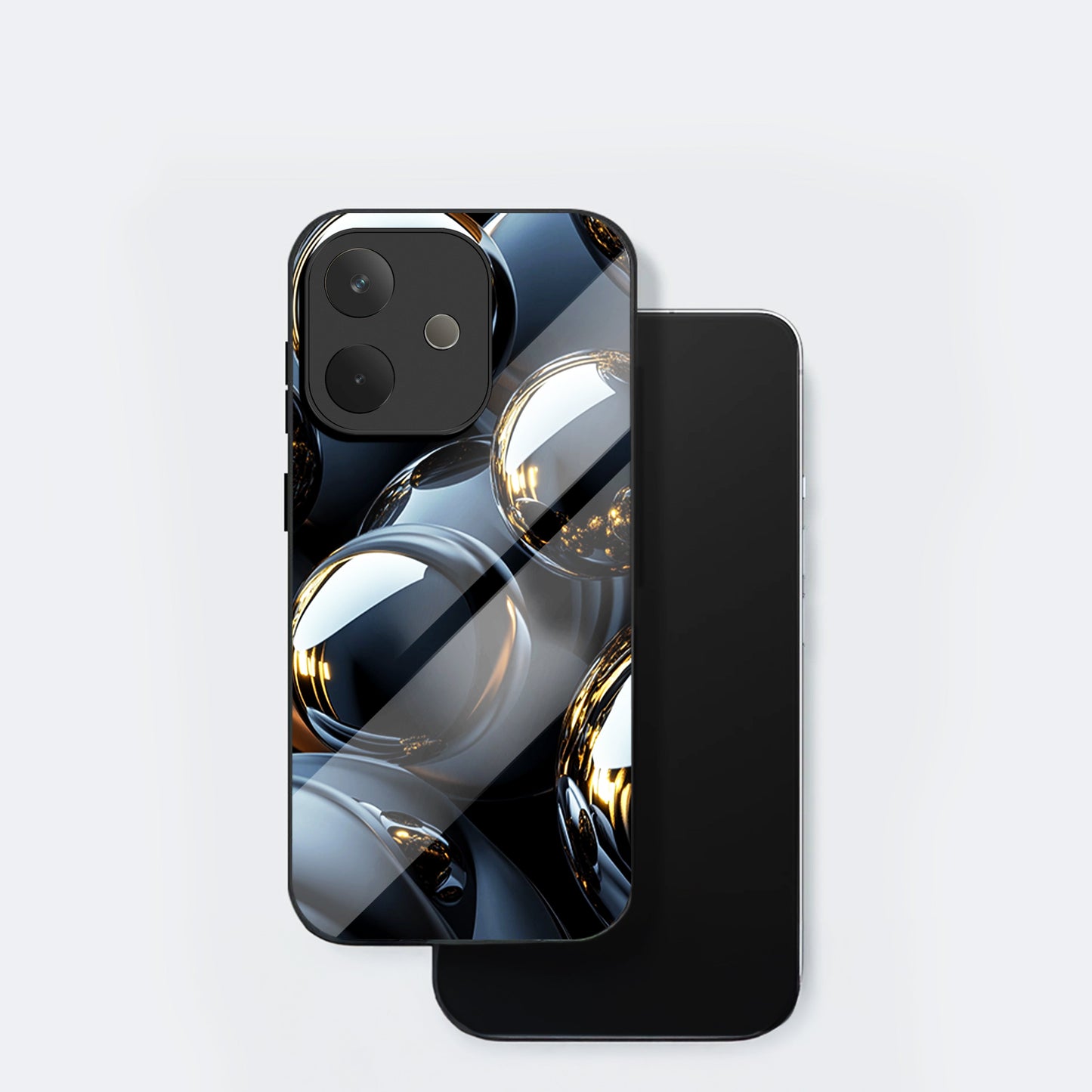Oppo A5 Pro 5G Premium Acrylic Shockproof Glass Back Case (Mirror Spheres)