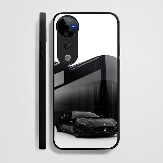 Vivo V40 Pro 5G Premium Acrylic Shockproof Glass Back Case ( Monochrome Maserati )