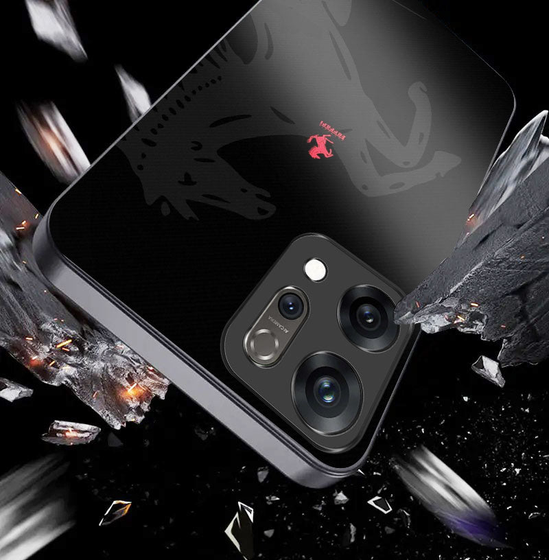 Oppo Reno 14 5G Premium Acrylic Shockproof Glass Back Case (Ferrari Eclipse)