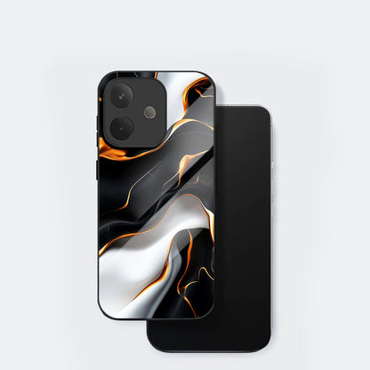 Oppo A5 Pro 5G Premium Acrylic Shockproof Glass Back Case (Lava Veins)