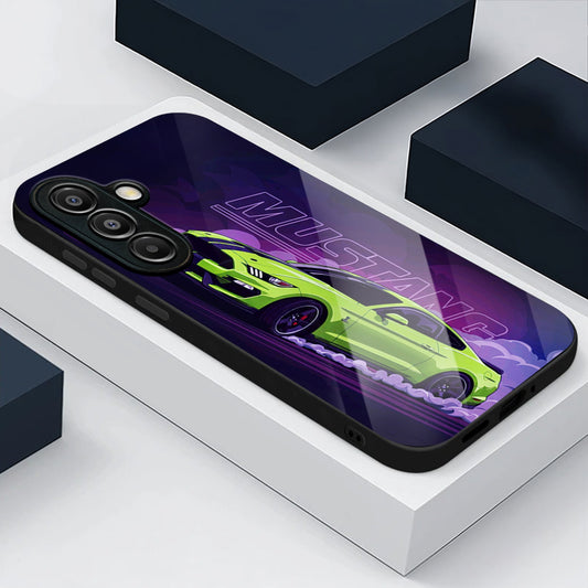 Samsung Galaxy A36 Premium Acrylic Shockproof Glass Back Case (Neon Mustang)