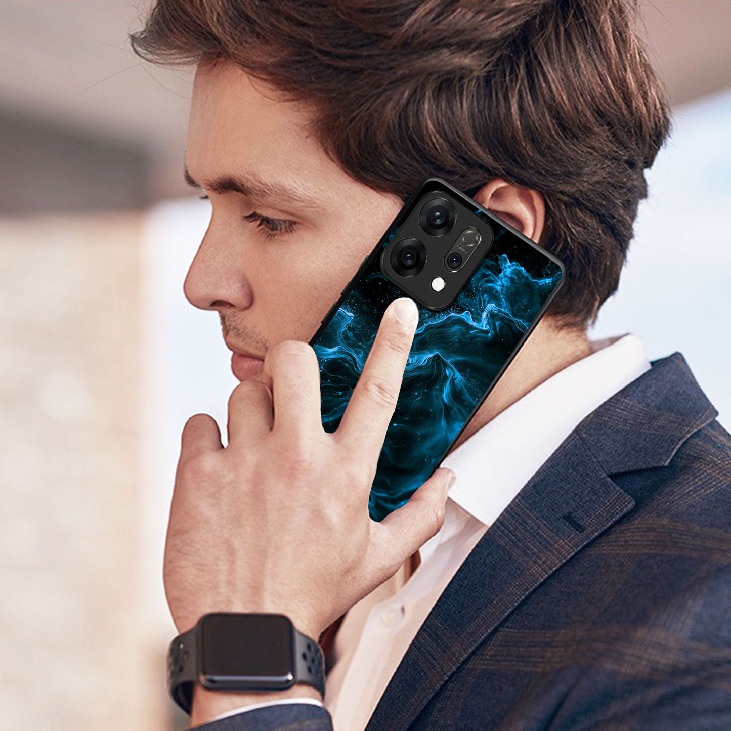 Oppo Reno 14 5G Premium Acrylic Shockproof Glass Back Case (VoltWave)