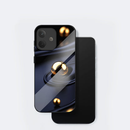 Oppo A5 Pro 5G Premium Acrylic Shockproof Glass Back Case (Golden Ripple)