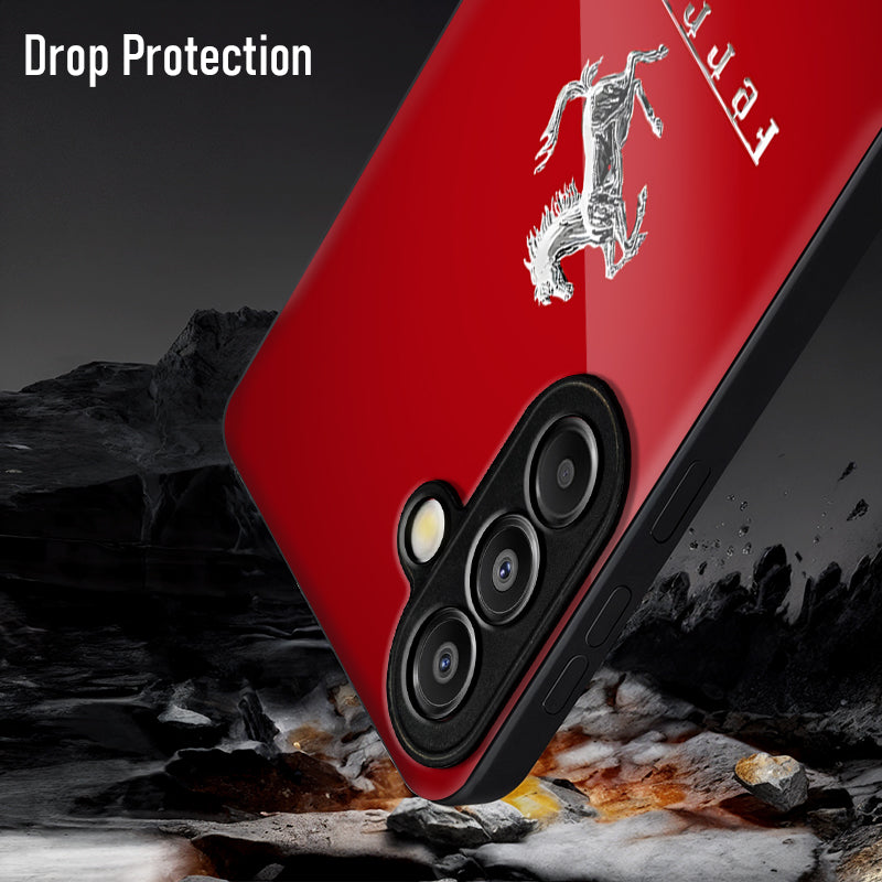 Samsung Galaxy A56 Premium Acrylic Shockproof Glass Back Case (Ferrari Passion)