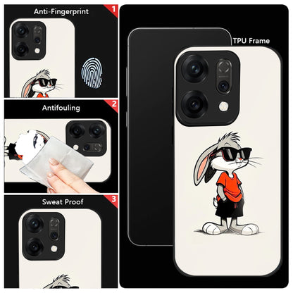 Oppo Reno 14 5G Premium Acrylic Shockproof Glass Back Case (Bunny Case)