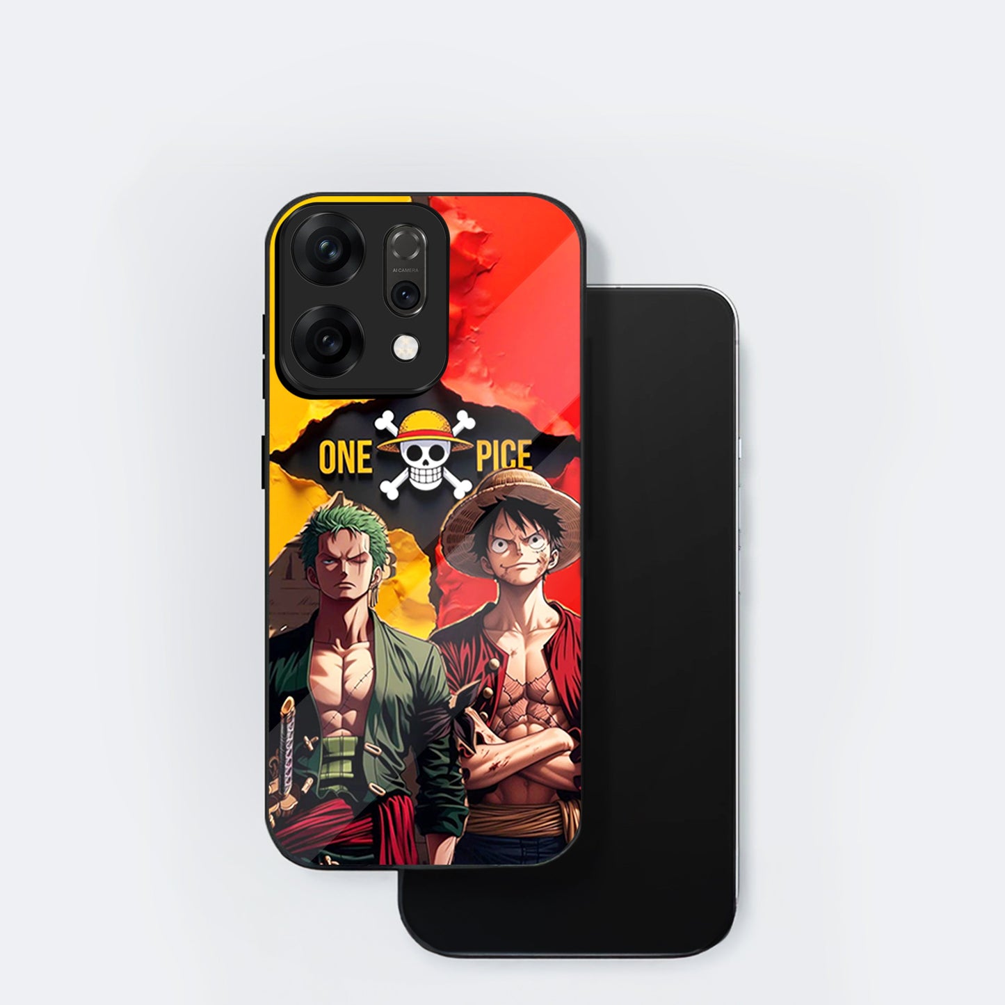 Oppo Reno 14 5G Premium Acrylic Shockproof Glass Back Case (Luffy & Zoro)