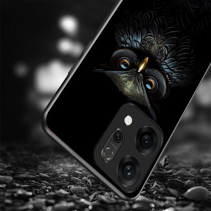 Oppo Reno 14 5G Premium Acrylic Shockproof Glass Back Case (Midnight Owl)