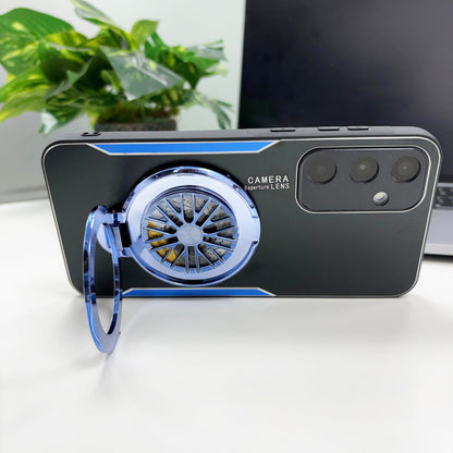 Samsung Galaxy A35 5G Best Selling Stress Buster Wheel Aluminium Metal Scratch Resistant Back Case