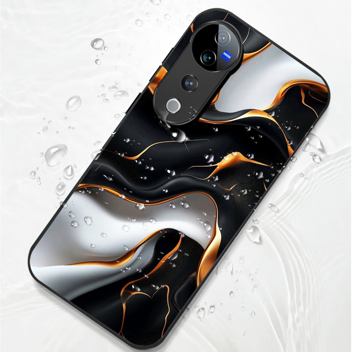Vivo V40 Pro 5G Premium Acrylic Shockproof Glass Back Case (Lava Veins)