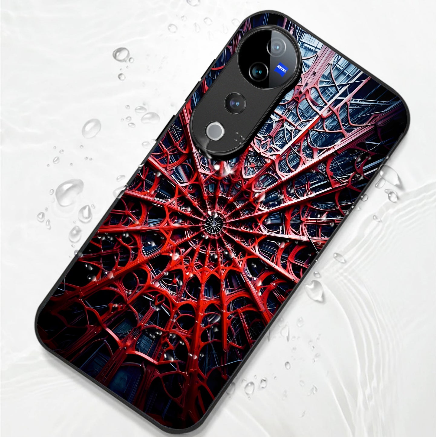 Vivo V40 Pro 5G Premium Acrylic Shockproof Glass Back Case (Spider Vault)