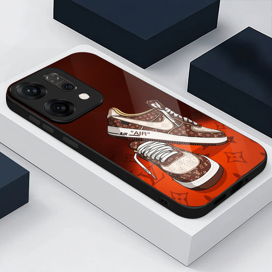 Oppo Reno 14 5G Premium Acrylic Shockproof Glass Back Case (Sneaker Case)